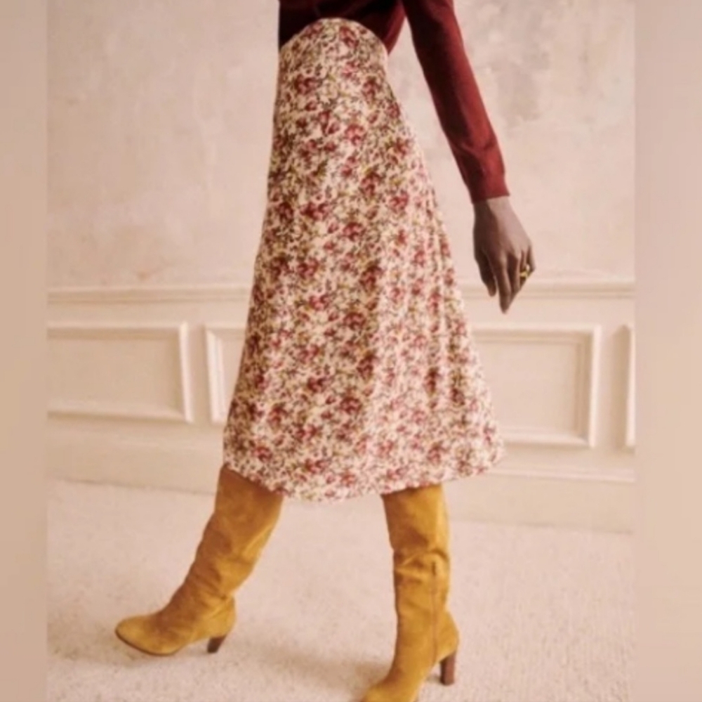 Sezane Maria Red Floral Midi Skirt | 36 - Picture 11 of 11